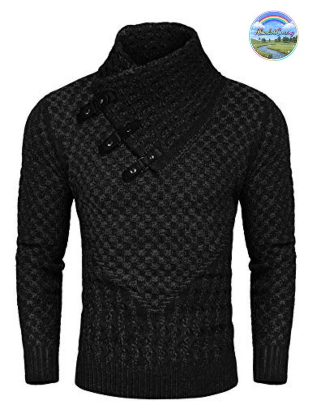 Men's Knitted Turtleneck Sweater Slim Fit Long Sleeve High Neck Pullover
